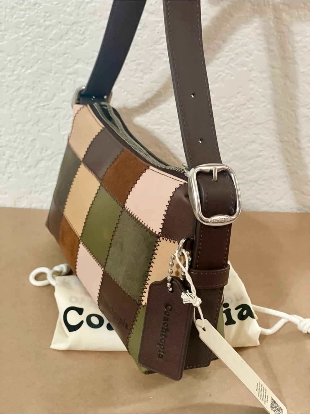 NWT Coach Coachtopia Alter/Ego Small Slouchy Shoulder Bag in Maple/Olive CFG00 - Picture 3 of 8